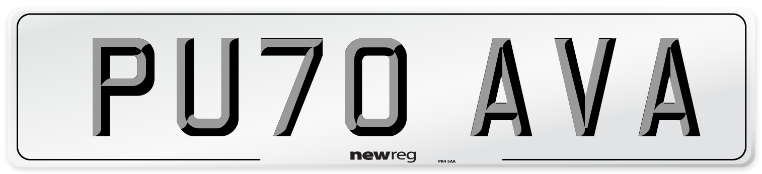 PU70 AVA Number Plate from New Reg